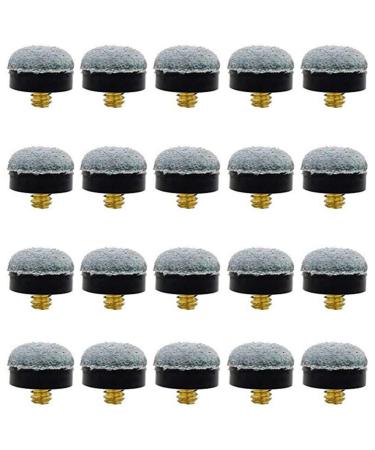 lasenersm 20 Pieces 13 mm Screw-on Pool Cue Tips Snooker Screw-on Tips Billiards Soft Cue Pole Tip Replacement Parts Accessory by Billiard Supplies, Grey
