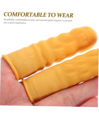 Veemoon 100pcs Nitrile Anti-Static Finger Cots - Protective Finger Sleeves for Ultimate Finger Relief | Portable Yellow Finger Covers 6.5x2.5cm - Buy Online on GoSupps.com