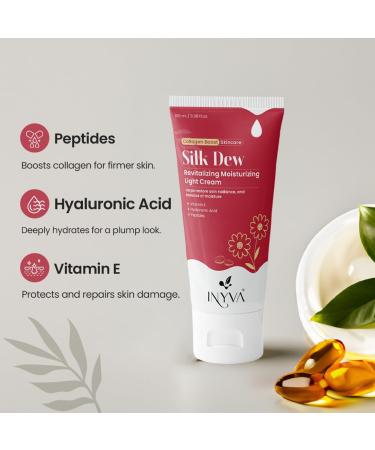 SilkDew Light Cream | Revitalizing Moisturizer with Peptides & Hyaluronic Acid | Anti-Aging Hydration for All Skin Types - 100 ml - Buy Online on GoSupps.com
