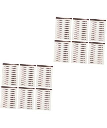 FRCOLOR 12 Pcs Eyebrow Stickers Make up Kit Makeup Eyebrow Transfer Temporary Brow Tattoos Three-dimensional
