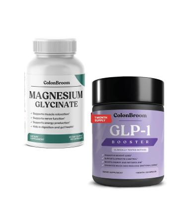 ColonBroom GLP-1 Weight Management Supplement for Women & Men (60 Capsules) + Pure Magnesium Glycinate Capsules (90 Count) - Supports Gut Health Metabolic Wellness & Appetite Regulation