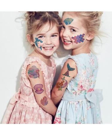 CHARLENT Glitter Butterfly & Mermaid Tattoos for Girls - 240 Pcs Temporary Tattoos for Birthday Party Favors - Buy Online on GoSupps.com