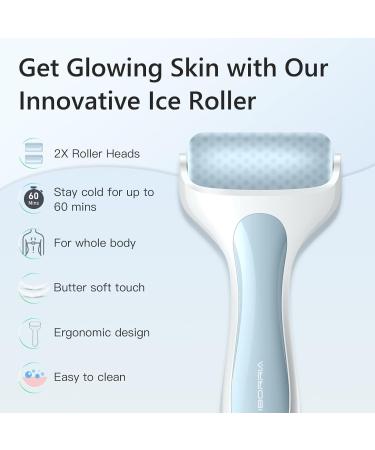 Iborria Ice Roller for Face - Dual Roller Heads for Swelling & Migraine Relief - Blue Ice Face Massager - Buy Online on GoSupps.com