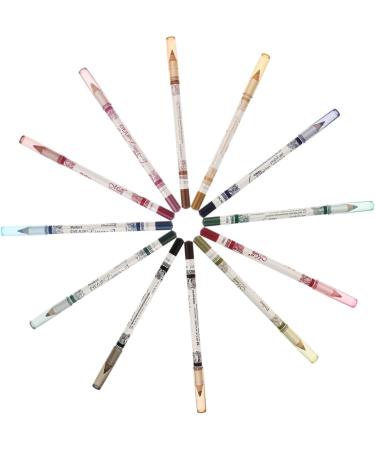 FRCOLOR 2Pcs 12 12 Colors Glitter Lip Eyebrow Eyeliner Pencil Set Smudge Makeup Beauty Kit For Dance Party Wedding Fashion Show Mediumx2pcs as shown x 2pcs - Buy Online on GoSupps.com