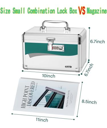 Secure Medicine Lock Box with Combination Lock | Small 10x6.7x6.7 Inch Medical Safe Organizer - Silver - Buy Online on GoSupps.com
