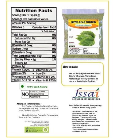 YANG Betel Leaf Powder 200g | Paan Leaf Powder | Vetrilai | Banarasi Paan (Pack of 2x100g) - Buy Online on GoSupps.com