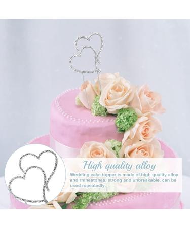Skytowards Heart Cake Topper - Elegant Wedding Cake Decor | Crystal Torten Plug & Silver Cake Plug for Memorable Celebrations - Buy Online on GoSupps.com