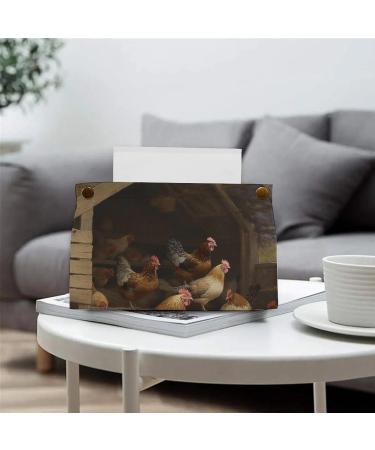 Tissue Box Cover Tissue Box Holder Roast Chicken Hen Farm Print Tissue Holder Travel Tissue Packs Facial Paper Holder Decorative Holder - Buy Online on GoSupps.com