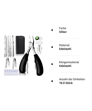 10-Piece Professional Toenail Pliers Set - Modacraft High-Quality Stainless Steel Pedicure Tools for Thick Ingrown and Fungal Nails - Buy Online on GoSupps.com