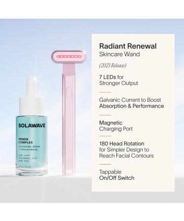 Shop Solawave 4-in-1 Facial Wand & Renew Complex Serum Bundle | Red Light Therapy & Microcurrent Anti-Aging Device | Rose Gold Face Massager for Wrinkles - Buy Online on GoSupps.com
