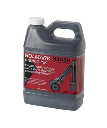 MARSH - 20903 Rolmark Stencil Ink, 1 qt Can, Black