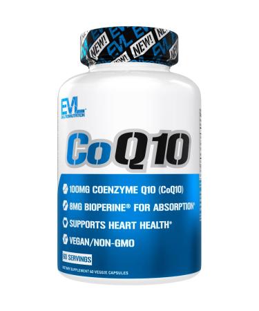 EVL High Absorption CoQ10 100mg - Advanced Antioxidant Coenzyme Q10 Supplement for Health Brain Support Energy Production and Healthy Aging - CoQ10 with Bioperine Health Supplement