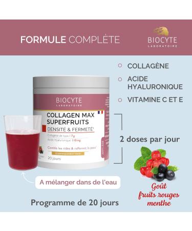 Collagen Max Superfruits Anti-Aging Skin Youth Supplement Collagen Hyaluronic Acid Acaai Acerola Vitamin C 20 Days of Intake Laboratory Biocyte - Buy Online on GoSupps.com