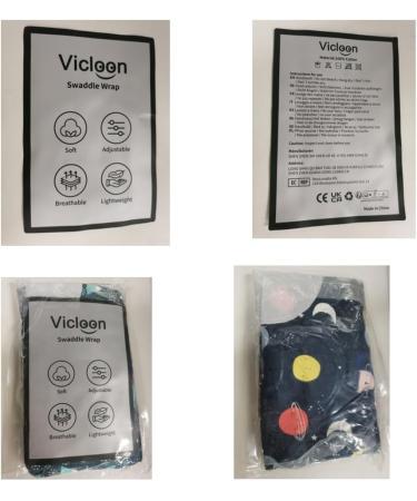 Vicloon Baby Swaddle Wraps 3 pcs Organic Cotton Blanket 0-3 Months | Breathable Newborn Swaddle for Boy and Girl (Dark Blue) - Buy Online on GoSupps.com