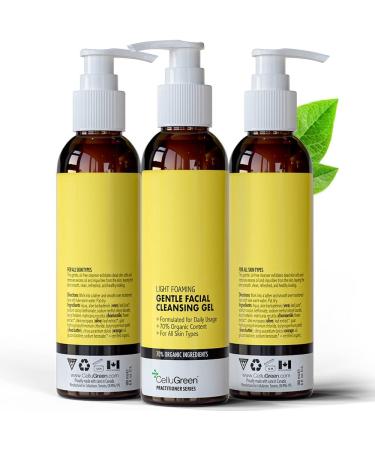 New! Cellugreen Gentle Foaming Facial Cleansing Gel. Organic Oil-Free For All Skin Types Fragrance Free For Men & Women Made In Canada Vegan 180ml. - Buy Online on GoSupps.com