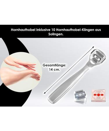 Premium Foot Care Set - 10 Solingen Safety Planer Blades Callus Planer & Pumice Stone | Ideal Pedicure Solution for Smooth Feet - Buy Online on GoSupps.com