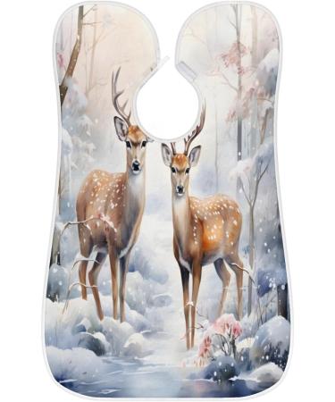 Snowy Deer Beard Bib Apron | Beard Hair Catcher for Men | Perfect Gift for Dad Husband | Fathers Day Anniversary Christmas - Buy Online on GoSupps.com