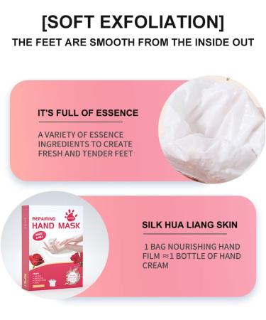 Moisturising Hand Mask for Dry Hands Hand Moisturising Gloves - Hand Masks Hand Care Spa Treatment Intensive Repair for Extremely Dry Cracked Hands - 5 Packs Rose & Milk Roses & Milk - Buy Online on GoSupps.com