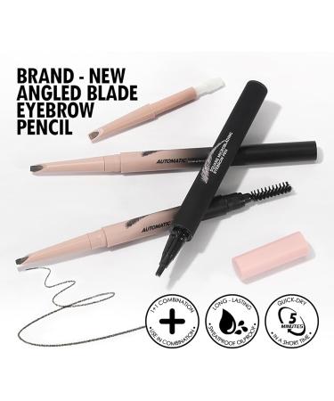 Pencil for Eyebrows Eye Brow Pencil Upgraded Liquid Eyebrow Pen Waterproof with 4Time Micro Fork Applicator 04 Gray Black - Buy Online on GoSupps.com