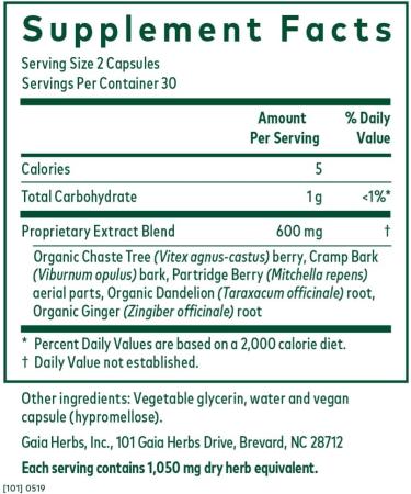 Gaia PRO Vitex Reproductive Formula - Supports Healthy Reproductive Function - 60 Vegan Liquid Phyto-Capsules - Buy Online on GoSupps.com