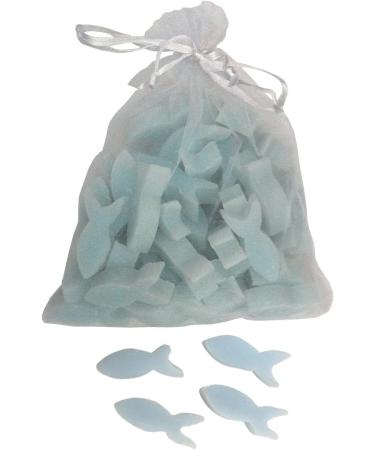  Florex Florex Pack of 50 mini sheep's milk soaps in the shape of mini fish in an organza bag for guests (forget-me-not) - Buy Online on GoSupps.com