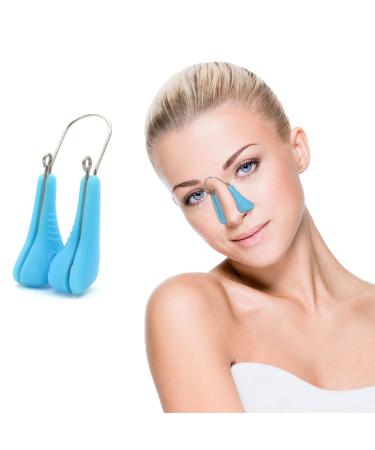 MIKEBE Nose Shaper Lifter Clip, Professional Silicone Beauty Up Lifting Soft Safety Pain-Free Silicone Nose Corrector, Bridge Straightener Shrinker Easy to Clean for Men/Women (Blue)