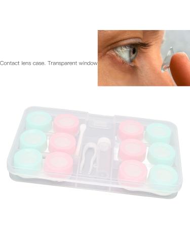Agate Contact Lens Containers Set 6 Portable Holders with Fluid Bottle & Tweezers for Home & Travel | Durable Plastic Lens Case - Buy Online on GoSupps.com