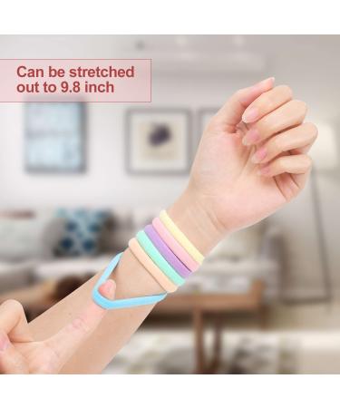 Laicky 100 Pcs Fabric Elastic Hair Ties for Women Girls - Seamless Rubber Bands for Ponytails, Pigtails - Suitable for Thick, Thin, Curly Hair - Non-Harmful Holders (Macarone) - Buy Online on GoSupps.com