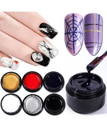 Nail Art Spider Gel Drawing Elastic Line Painting Gel Varnish Nail Polish Paint Gel Silk Spider Graffiti Gelpolish T0819 - (Color: White) - Buy Online on GoSupps.com