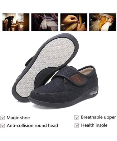 Men's Wide Width Adjustable Closure Shoes for Diabetic Edema & Foot Conditions - Black Size 48 - Buy Online on GoSupps.com