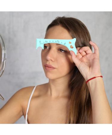 Eyebrow Ruler Eye Brow Stencils for Women | Quick Eye Makeup Tool Multifunctional Brow Measuring Eye Makeup Aid for Defined Brow Lip Lines Blue - Buy Online on GoSupps.com