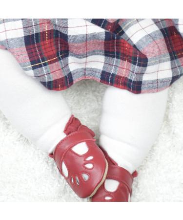 Dotty Fish Soft Leather Baby Shoes | Classic T-Bar Style for Girls | Non-Slip Suede Soles | 0-6 Months to 2-3 Years | Red - Buy Online on GoSupps.com