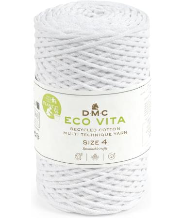 DMC Eco Vita 4 White Crochet Knitting Macrame Yarn 250g - Buy Online on GoSupps.com