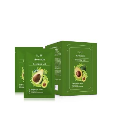 by.H Avocado Soothing Gel (30 PCS) - Moisturizer for Skin Elasticity & Vitality with Avocado Extract - Non-Sticky Hydrating Formula for Collagen Production & Nourishment - Ideal for Daily Use