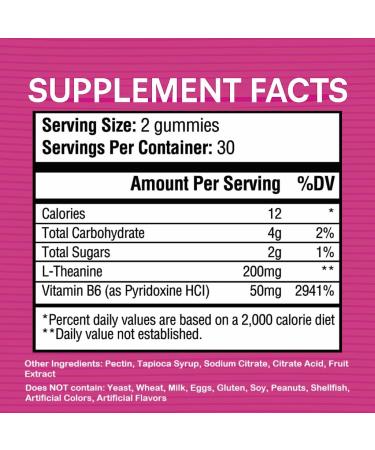 L-Theanine Gummies 200mg L Theanine Supplement Chewable Gummy Ltheanine/L theanine 200mg Focus and Calm Vitamins Supplement for Kids and Adults - Buy Online on GoSupps.com