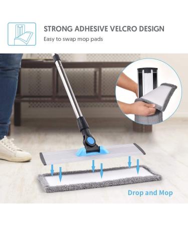 MANGOTIME Microfiber Floor Hardwood Mop with 4 Chenille & Microfiber Pads - Aluminum Plate Flat Mop for Laminate, Wood, Tile, Vinyl - Home Kitchen Cleaning - Buy Online on GoSupps.com