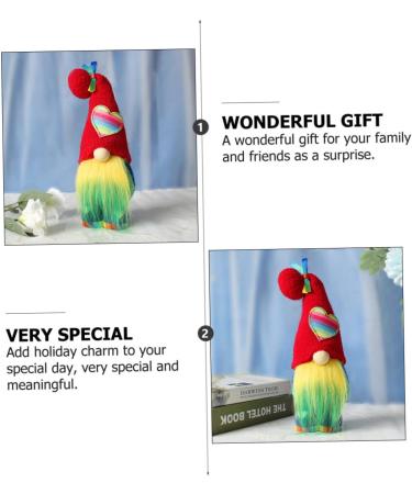 Cabilock 2pcs Heart Doll Party Figurine Delicate Office Lovely Rainbow Adorable Gnome Colorful Colorfulx2pcs 37x12.5cmx2pcs - Buy Online on GoSupps.com