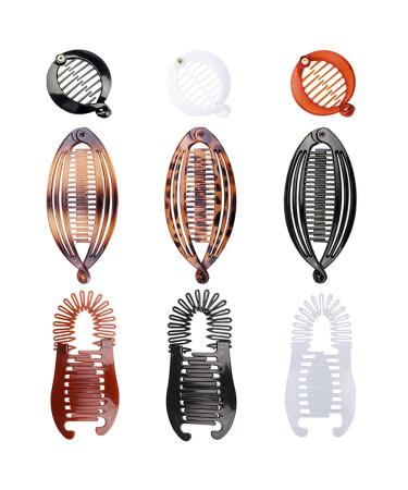 Niaciswe Banana Hair Clips - 12 Pack Stylish Plastic Hair Clamps for Women & Girls | Fish Tail Design & Versatile Styles - Buy Online on GoSupps.com