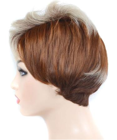 Shop CAIHUASHOPING Short Gradient Pony Wig - Stylish White & Brown 4-Inch Hair Wig for Women - Buy Online on GoSupps.com