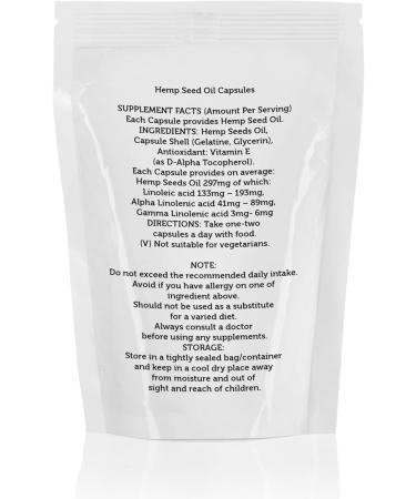 Hemp Seed Oil 300mg 7 Softgels - Cold Pressed Nutritional Supplement for Heart Health Skin Support & Omega Fatty Acids - Buy Online on GoSupps.com