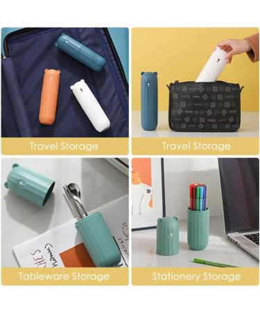 Jadin Children's Travel Toothbrush Set - 2 Portable Toothbrushes & Storage Case in Orange & Green | Ideal for Home Travel Camping & Business Trips - Buy Online on GoSupps.com