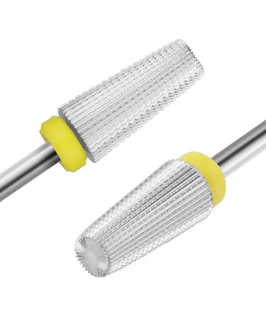 Finibir Tungsten Carbide 5 in 1 Nail Drill Bits - 3/32'' Shank for Acrylic Nails - Professional Two Way Rotate Nail Drill - XF Silver - Buy Online on GoSupps.com