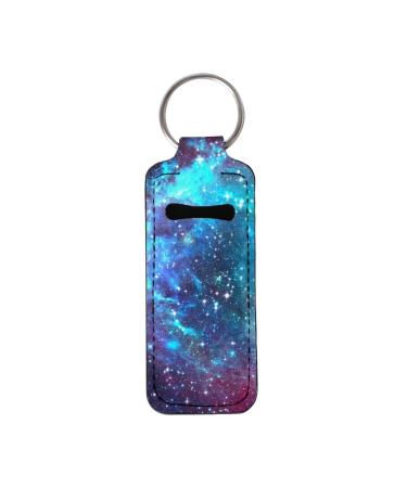 COEQINE Chapstick Keychain for Women and Girls - Lip Balm Holder - Lipstick Holder - Keychain Sky Blue Purple One Size