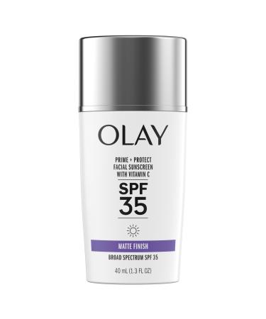 Olay Prime & Protect SPF 35 Face Sunscreen 40 mL (1.3 FL OZ) Matte Finish SPF Makeup Primer and Lightweight Sunscreen for All Skin Types