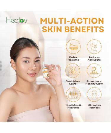 Kojic Acid Serum Dark Spot Remover for Face & Body Skin Brightening for Spots, Hyperpigmentation, Discoloration Facial Oil Reduces Acne, Scars, & Evens Tone Dark Spot Correcting Glow Serum - Buy Online on GoSupps.com