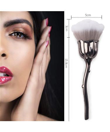 JERCLITY 2 Piece Rose Makeup Brushes Set - Large Face Powder & Blush Brush Kabuki Powder Brushes for Women & Girls (Blue White/Gray White - Buy Online on GoSupps.com