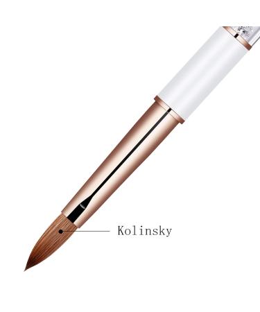 Shine Chance 100% Kolinsky 3D Acrylic Nail Brush Size #08 - Oval Nail Art Painting Brush for Acrylic Powder & Carved Extend Nails - Buy Online on GoSupps.com