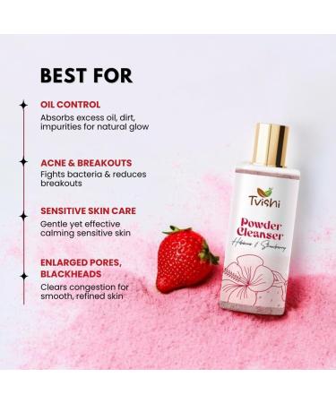 BEMT Pink Powder Facial Cleanser with Hibiscus & Strawberry 25 g | Gentle Foaming Powder Wash for Fresh Smooth & Radiant-Looking Skin | Helps Cleanse Pores & Remove Oil and Impurities - Buy Online on GoSupps.com