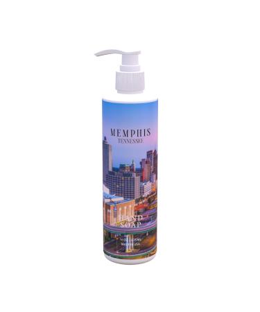 Hand Soap Set Memphis City Map Design | Fresh Green Tea & Lemon Scent | 4 Pack 16 oz Pump Bottles | Travel-Inspired City Map Bathroom Decor & Souvenir Gift | Paraben-Free Made in USA