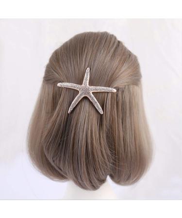 Handmade Clear Crystal Rhinestone Starfish Hair Clip - Beach Hair Accessories for Women - Buy Online on GoSupps.com